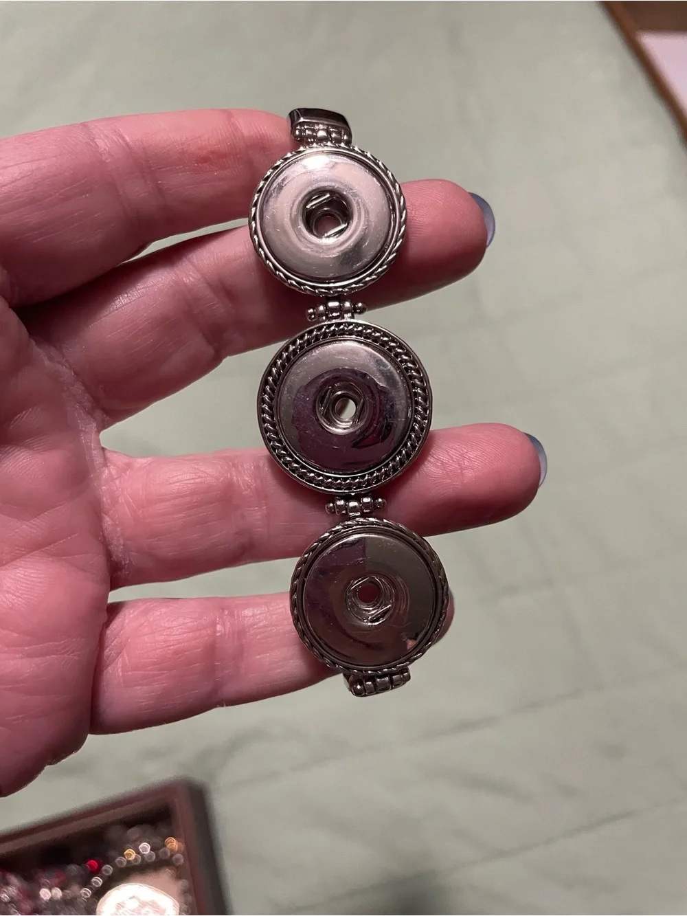 Silver-Tone Snap Button Bracelet - Women Jewelry